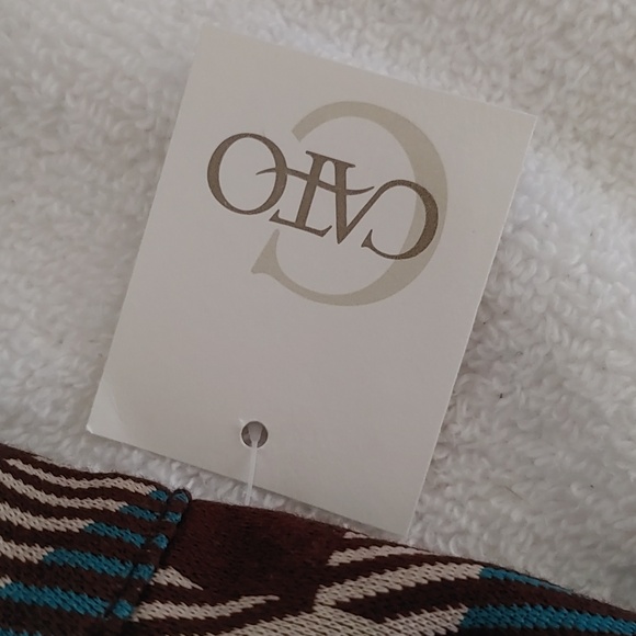 Cato Brown and Teal Plaid Fringe Skirt Size L - Picture 7 of 7